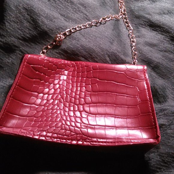 Faux Leather Red Mini Handbag - Picture 8 of 10